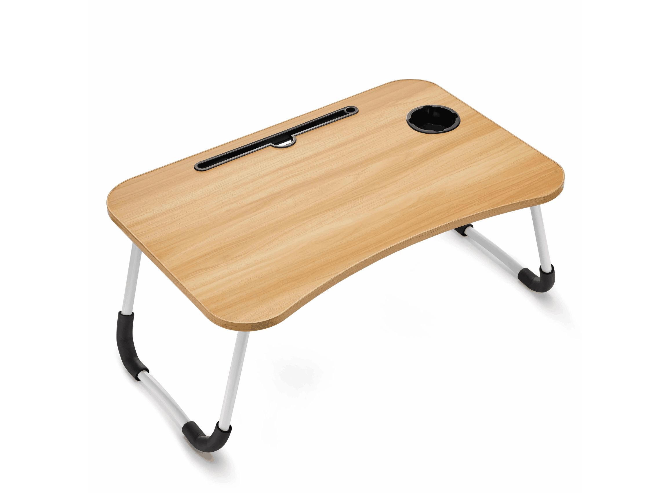 Mesa plegable portátil en madera y metal: ideal para trabajar y relajarte